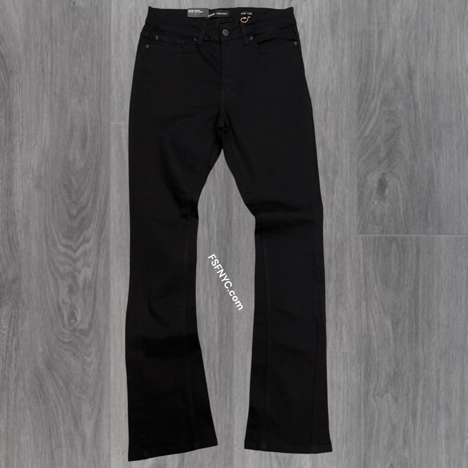 NARR - Stacked Fit Plain Denim - Jet Black - 80445