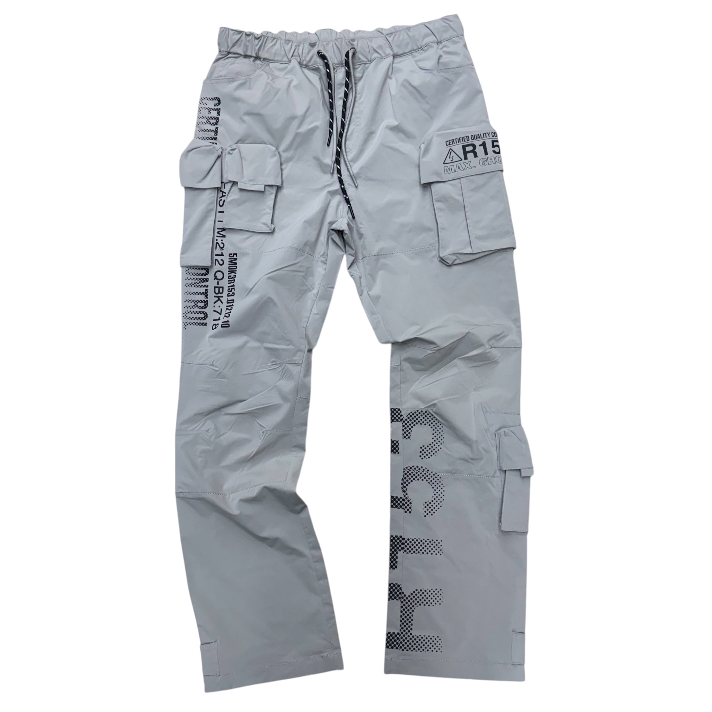 Rise Utility Nylon Cargo Pants - Grey - 25584