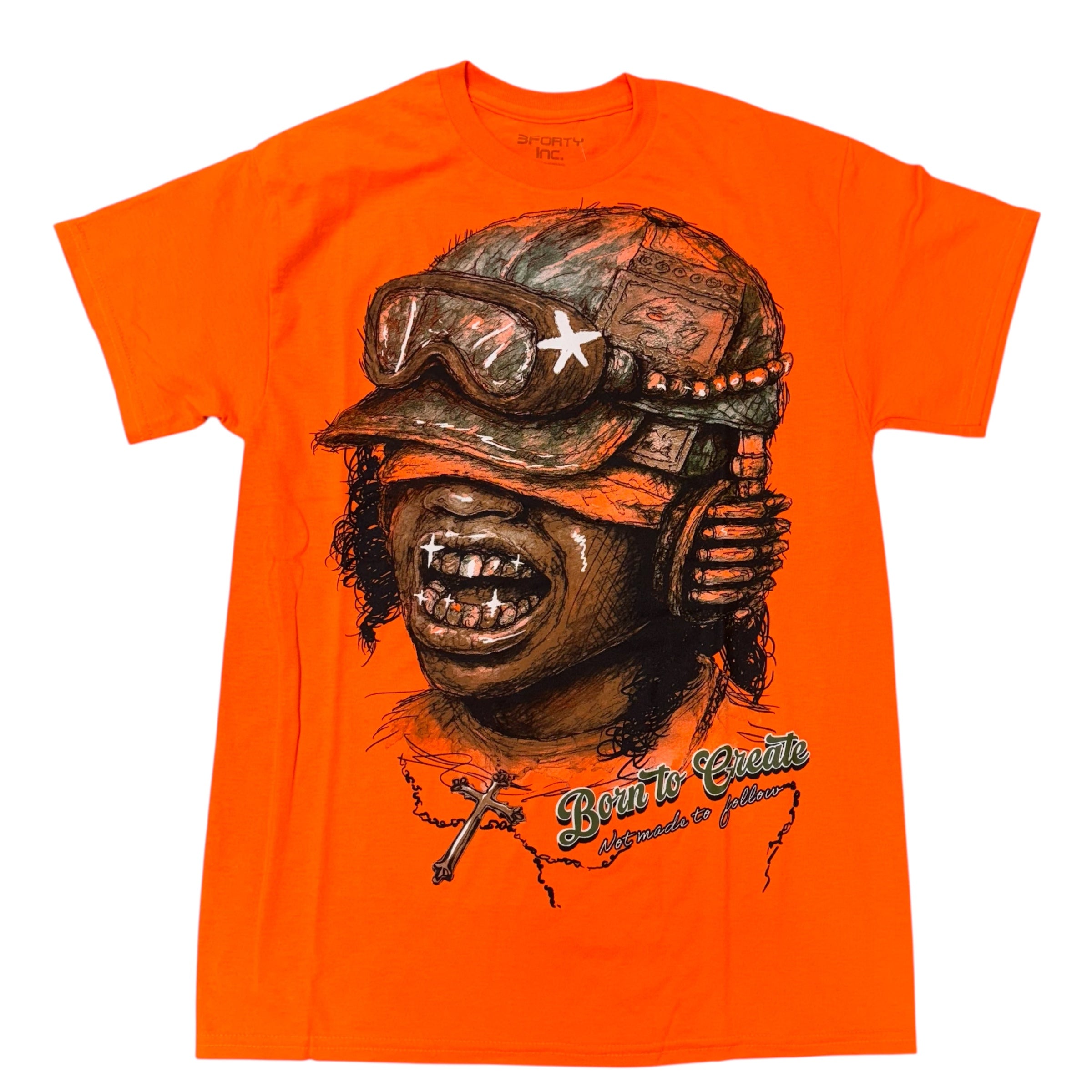 PC Born To Create T-Shirt Neon Orange