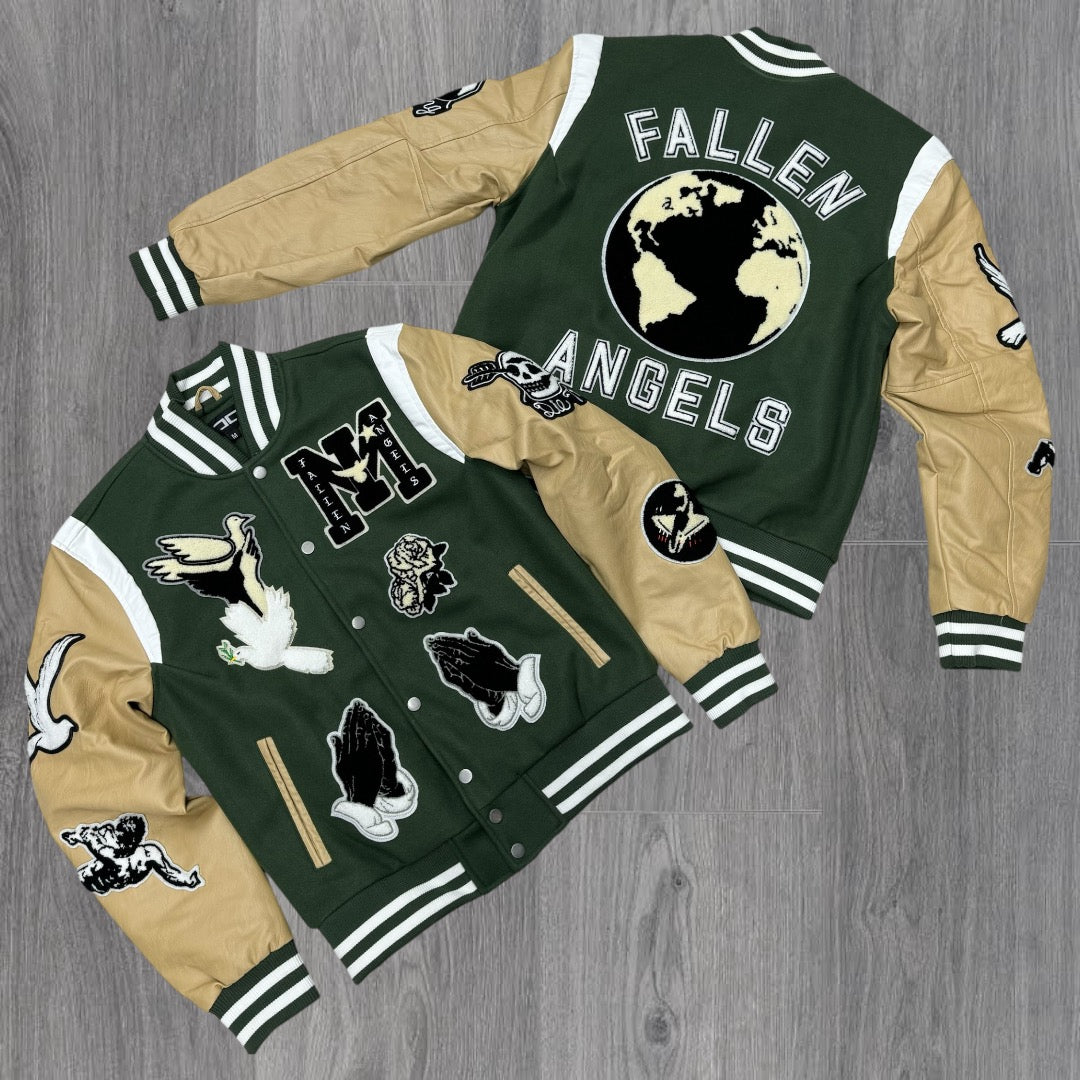 JC Fallen Angles Varsity Jacket Pine 91647