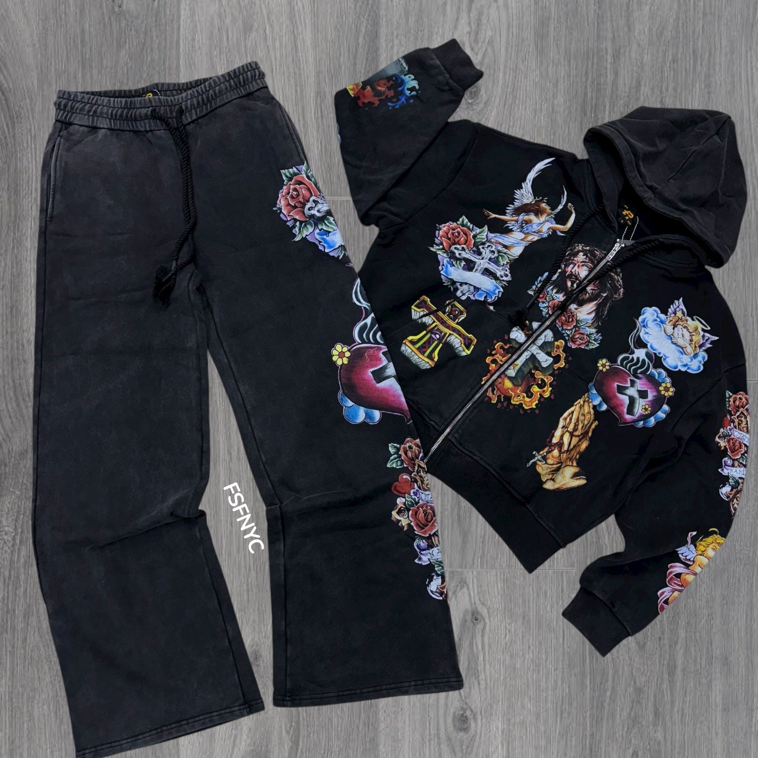 PLTKS - Flare zip Sweat Suit - Black