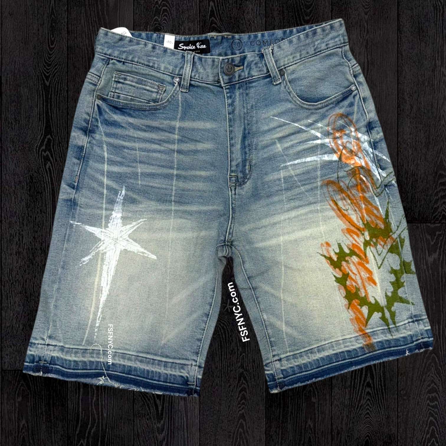 Rise - Faith Over Fear Denim Shorts - Vos Blus - F558z