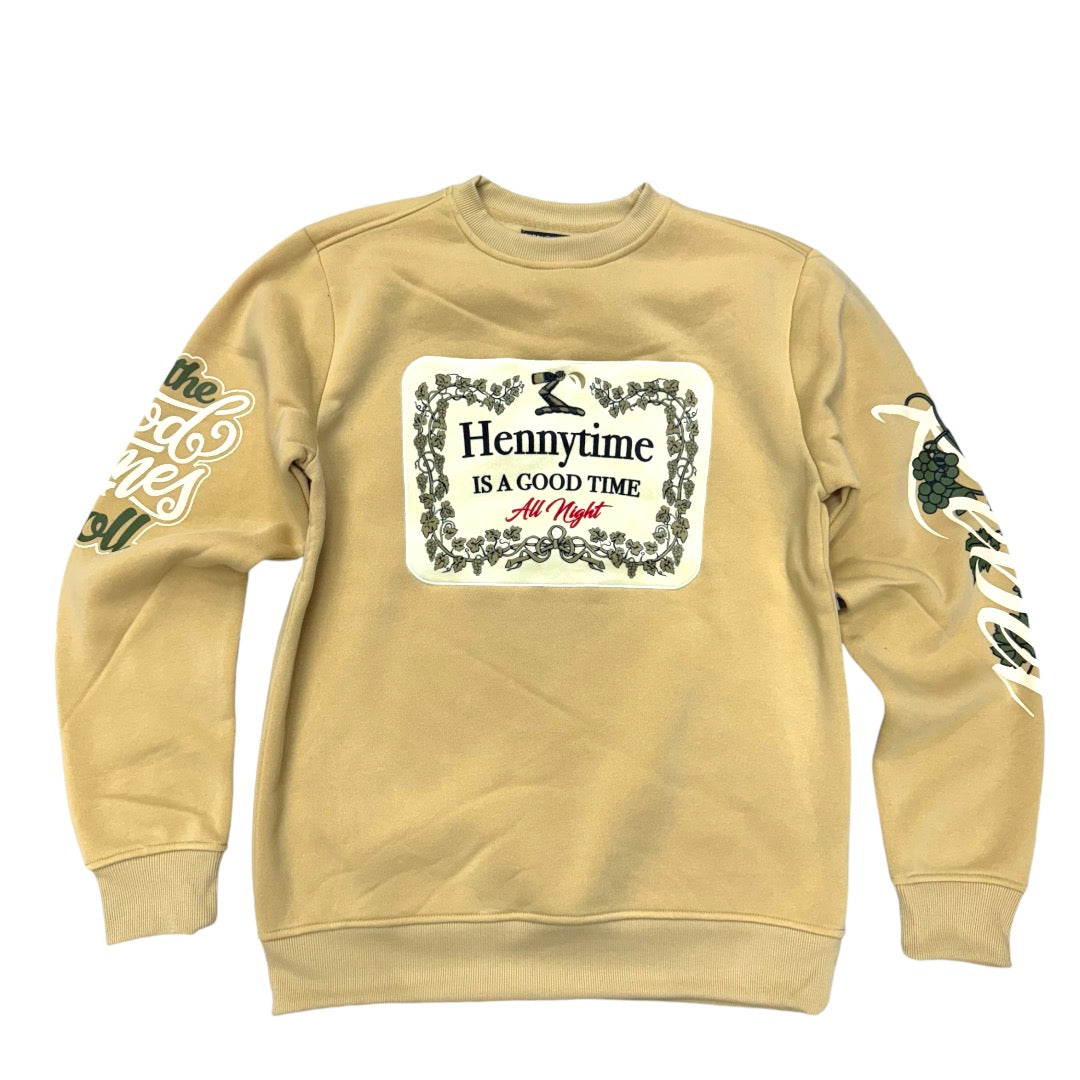 Hennytime Crew Sweatshirt Khaki 345