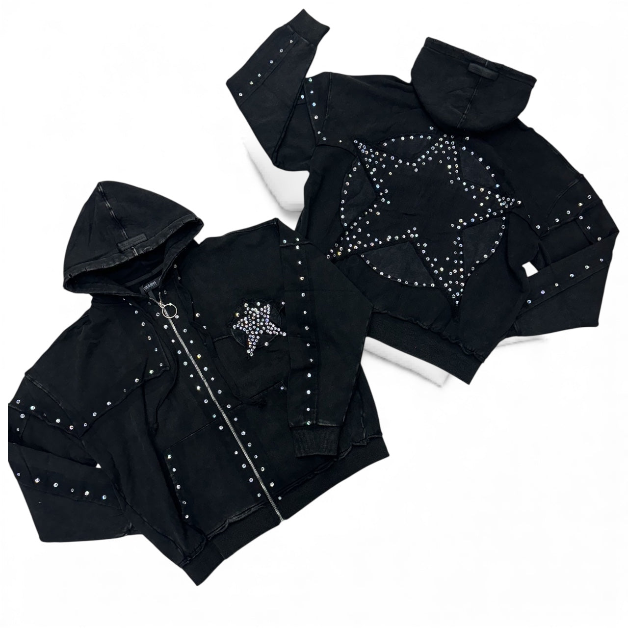 HDSN - Crystal Star Zip Hoodie - Black