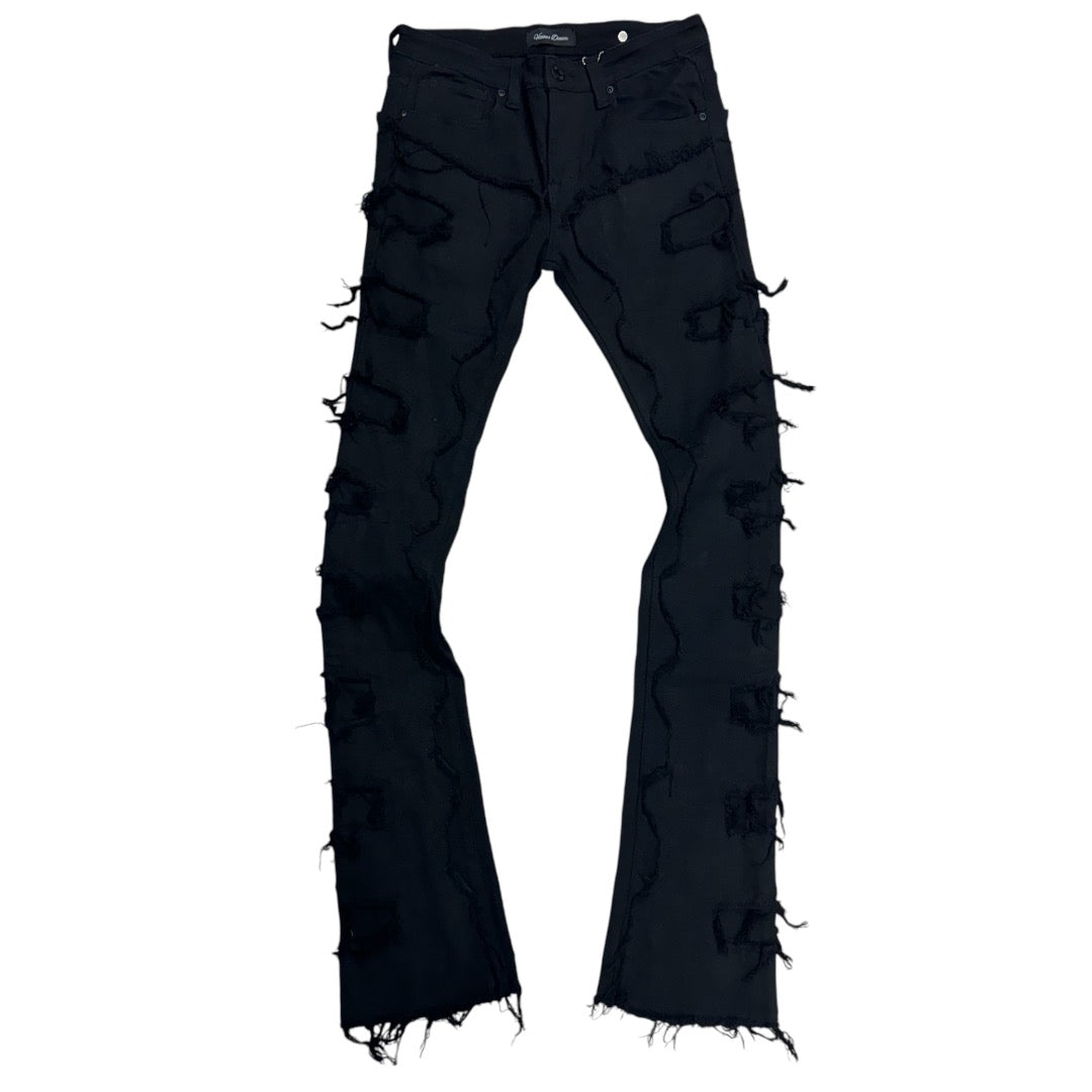 Vicious stacked Panels Denim jet Black VC726