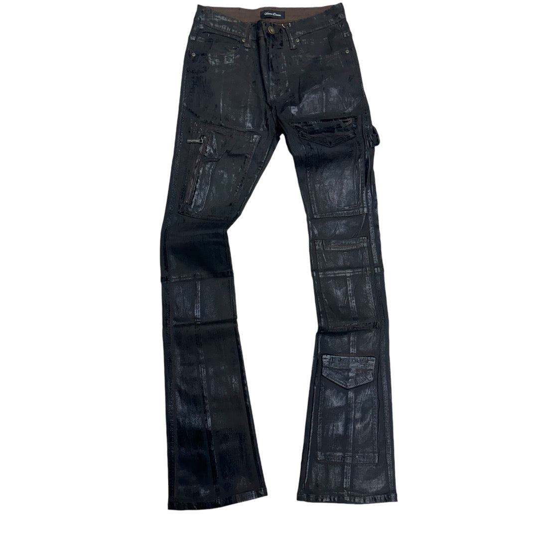 Vicious stacked Waxed Denim Brown VC628