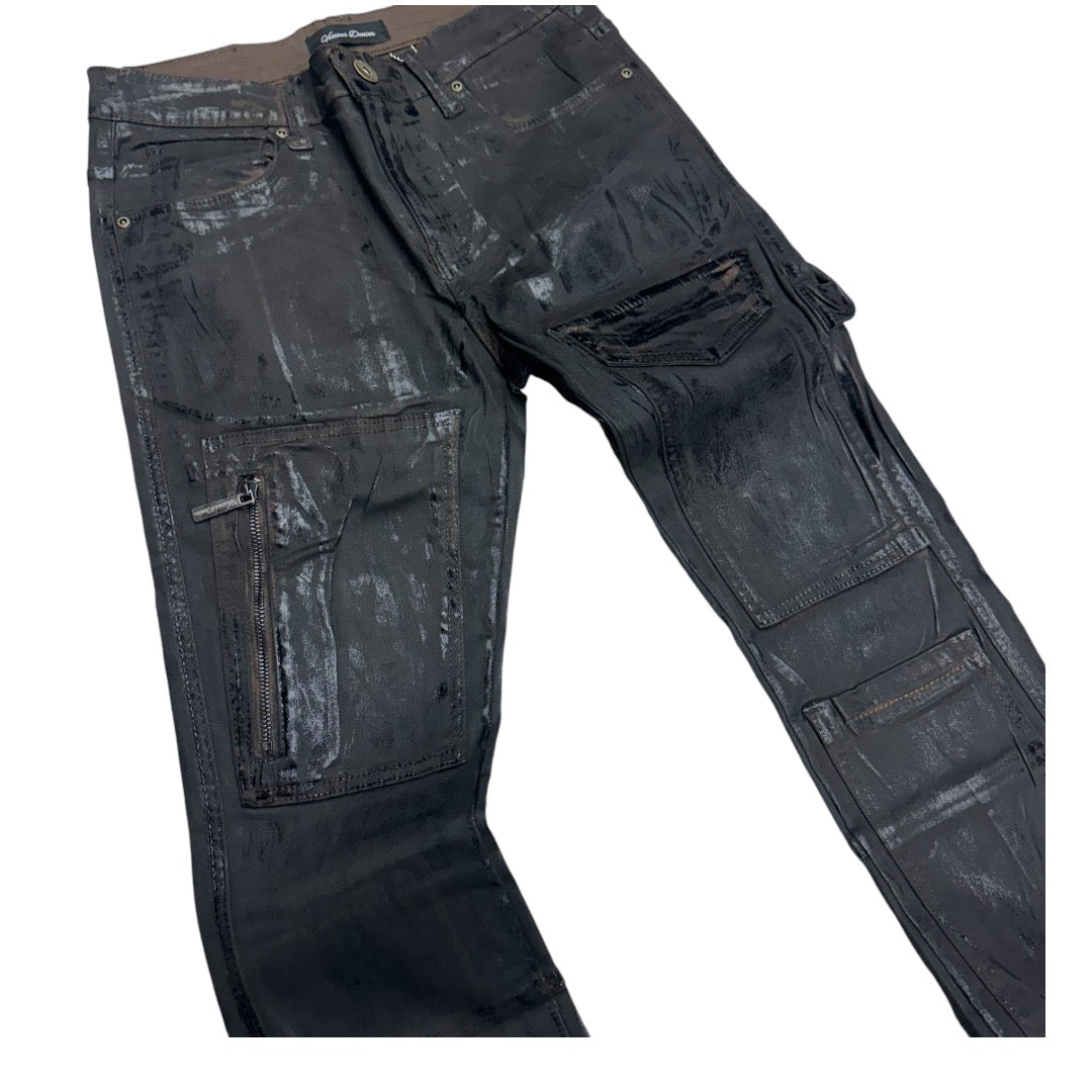 Vicious stacked Waxed Denim Brown VC628