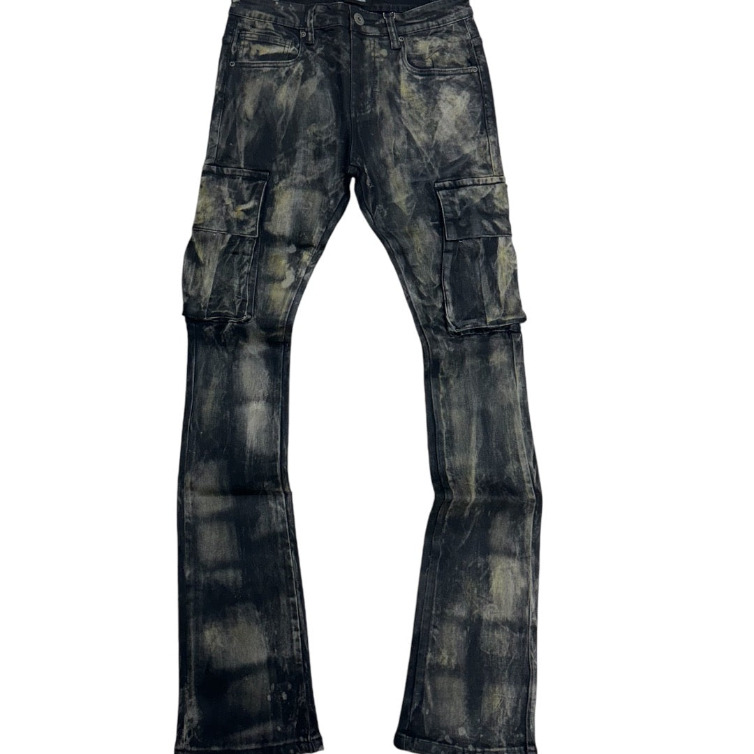 Vicious stacked Waxed Denim Black Multi  VC736