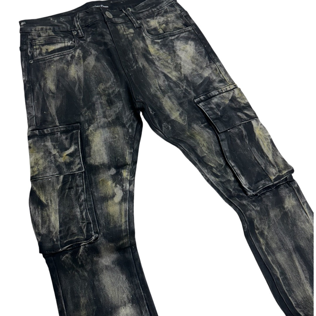 Vicious stacked Waxed Denim Black Multi  VC736