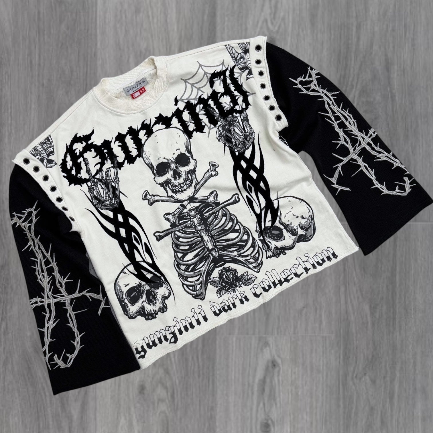 Gunzini - Dark Heart Crew Top - Sand - Gz797 zi