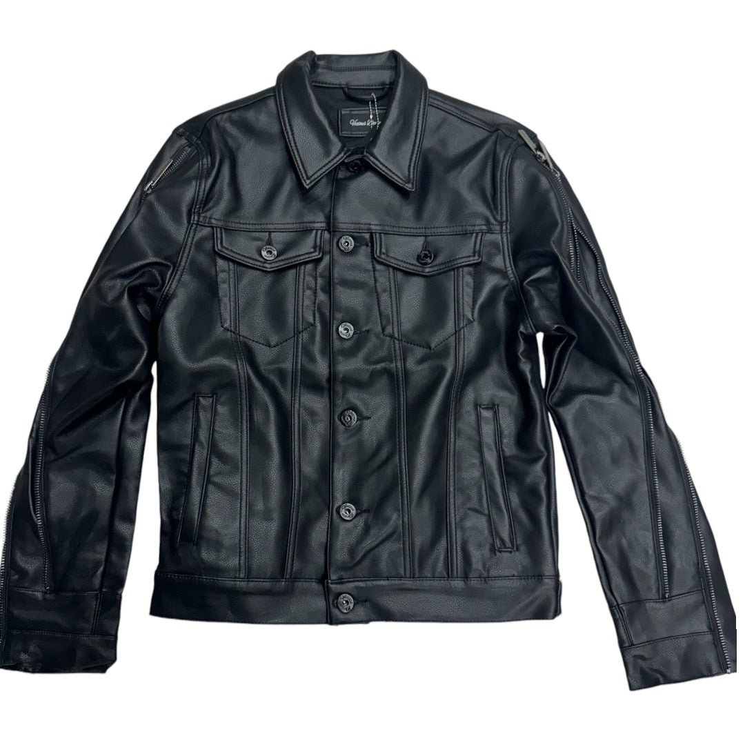 Vicious Leath zipper Jacket Black VC399