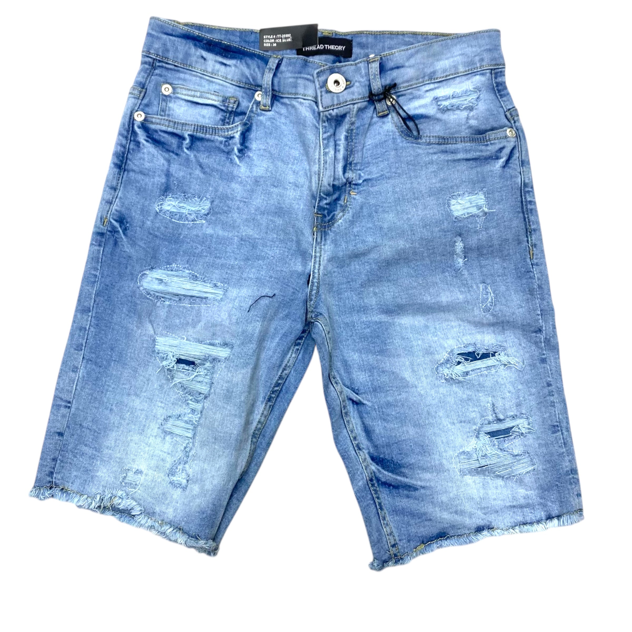 MS Distress Denim shorts Ice Blue TT 25592