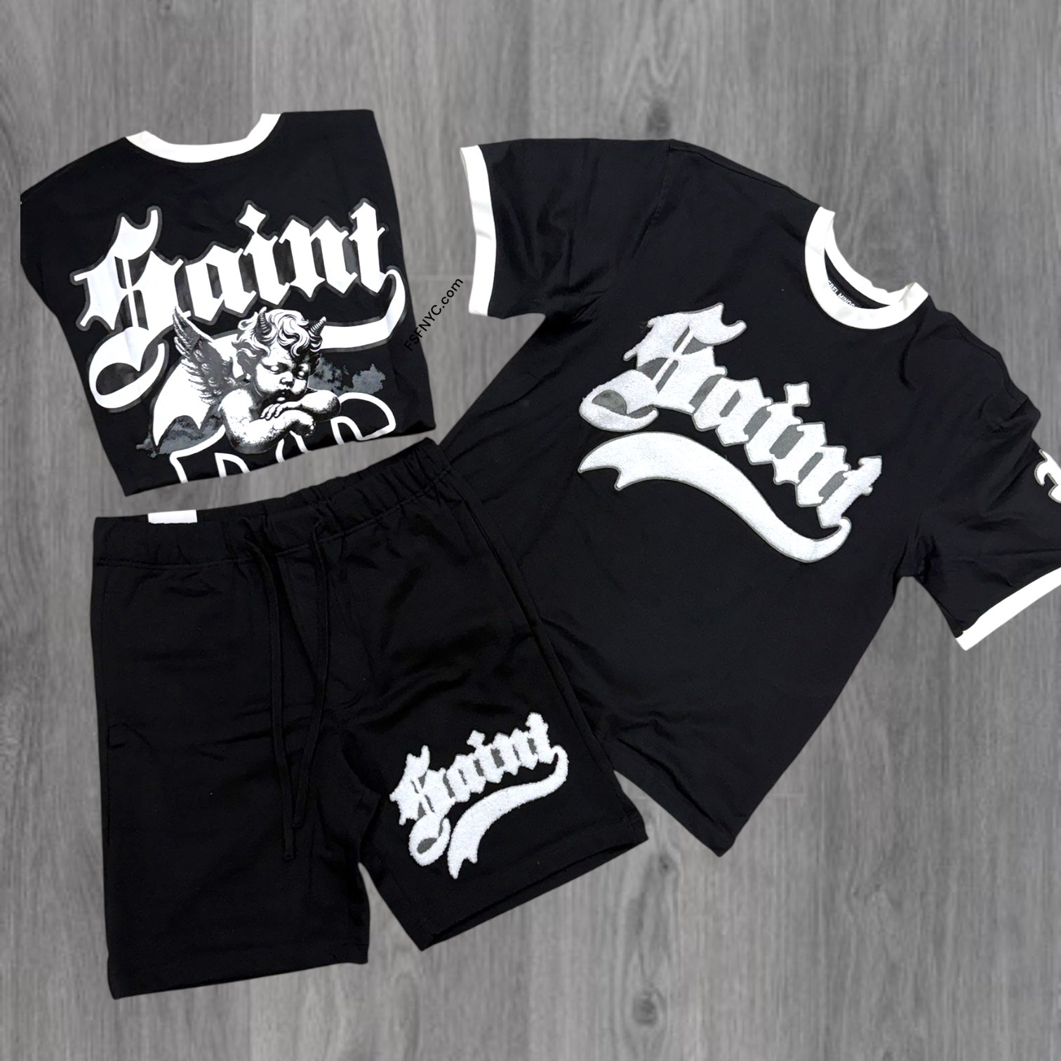 Rebel - Saint Chenille Short Set - Black - 141 941