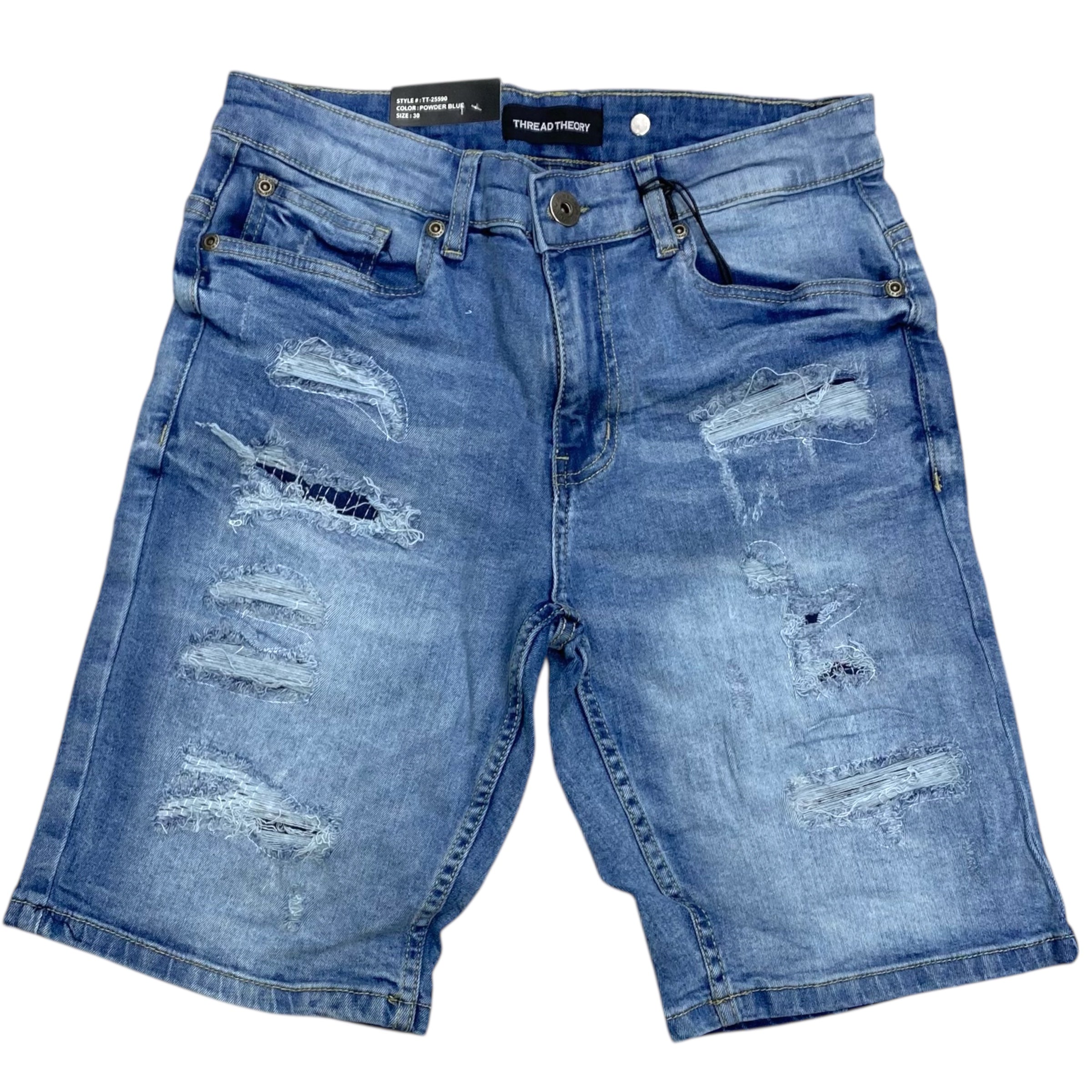 MS Distress Denim shorts powder Blue TT 25590