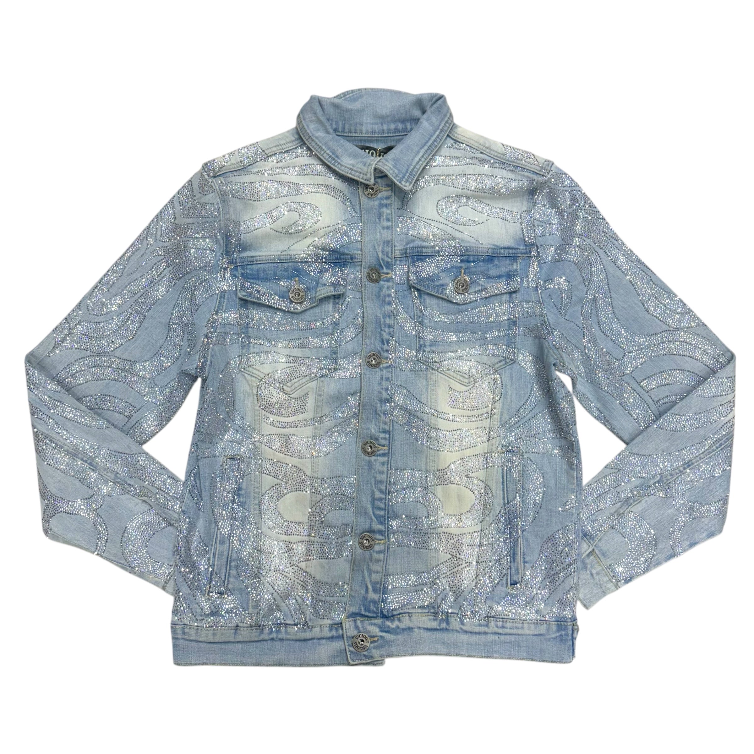 Vicious Rhinstone Denim Jacket Blue VC804