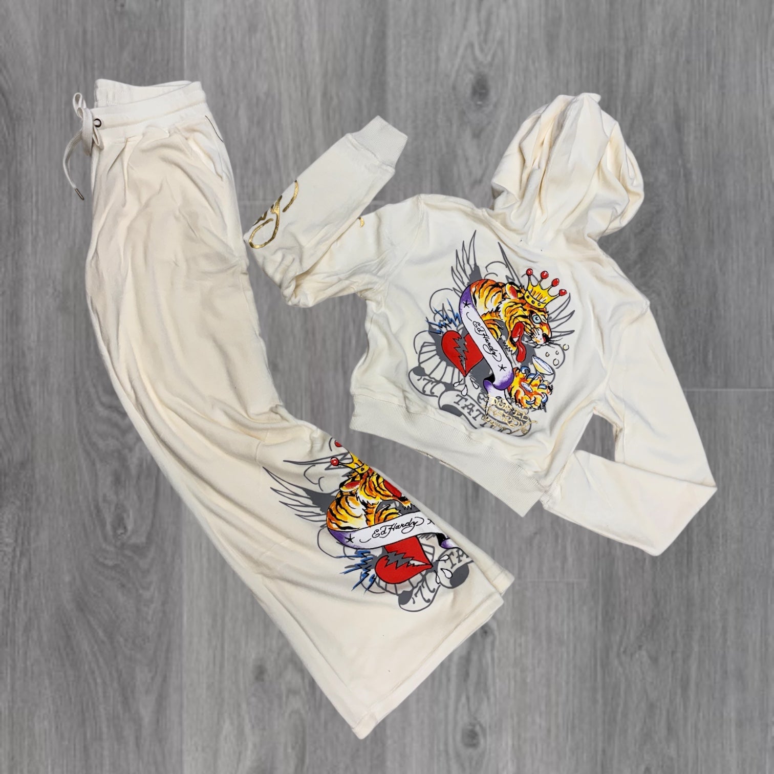 ED HARDY - Velour Women set - CREAM