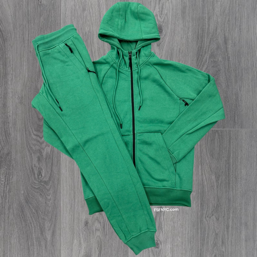 Narr Classic UpTown Zip Up Sweat Suit Green 1080