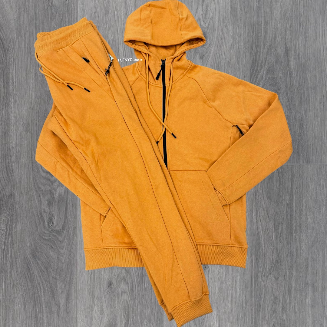 Narr Classic UpTown Zip Up Sweat Suit Orange 1080