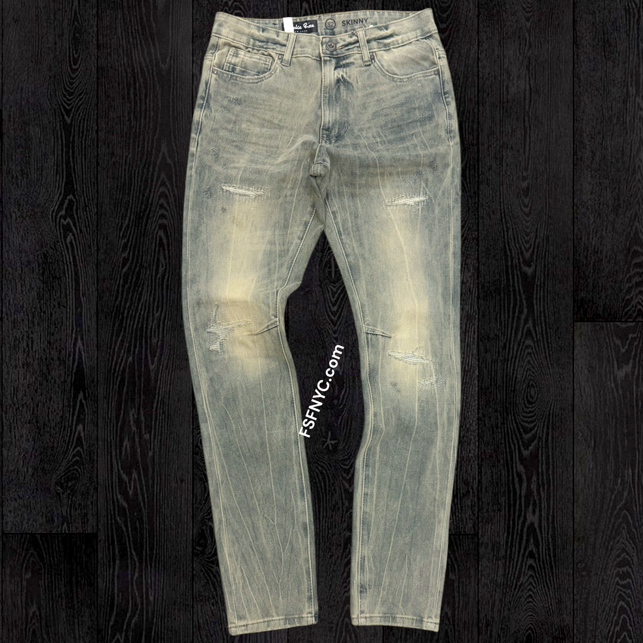 Rise - vintage Wash Denim - Eden Blue - F201