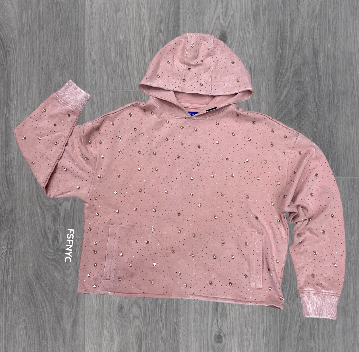 Crystal Pullover Hoodie - Pink - 354