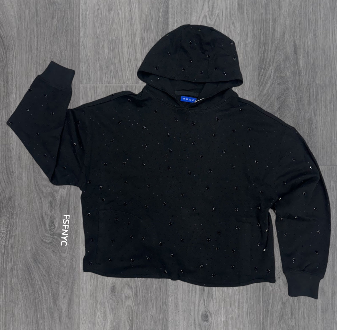 Crystal Pullover Hoodie - Jet Black - 354