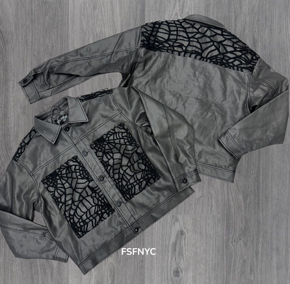 Vicious - DK.GREY (VEGAN LEATHER) JACKET - VC960