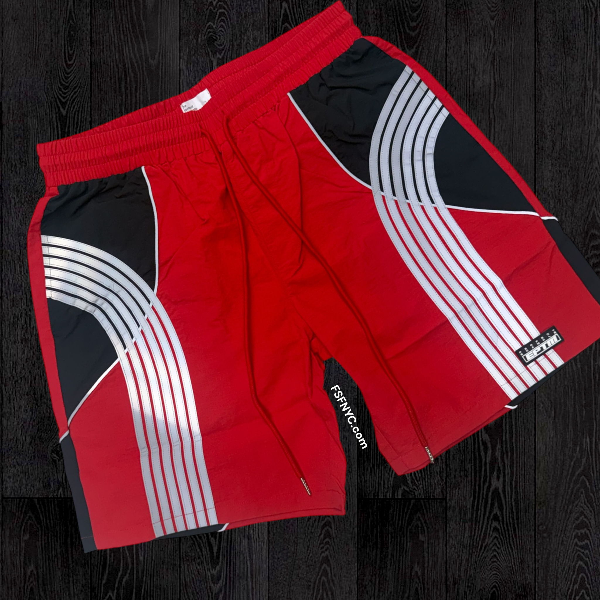 EPTM - Stripe Windbreaker Shorts - Red