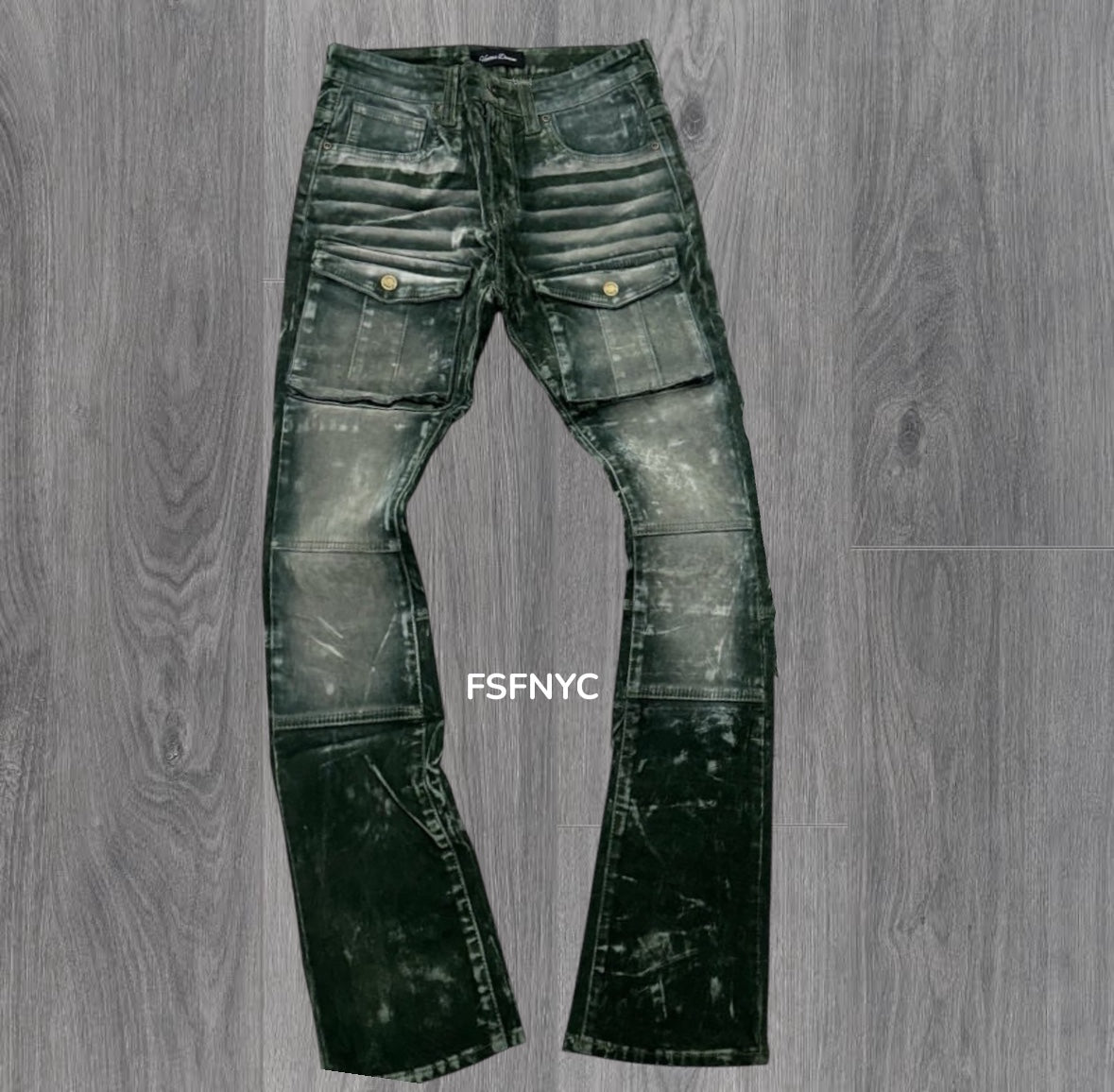 Vicious- Flare Suede Pants - Olive - VC552