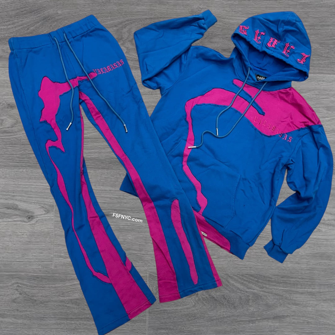 Vala serpentine  hoodie set Blue pink