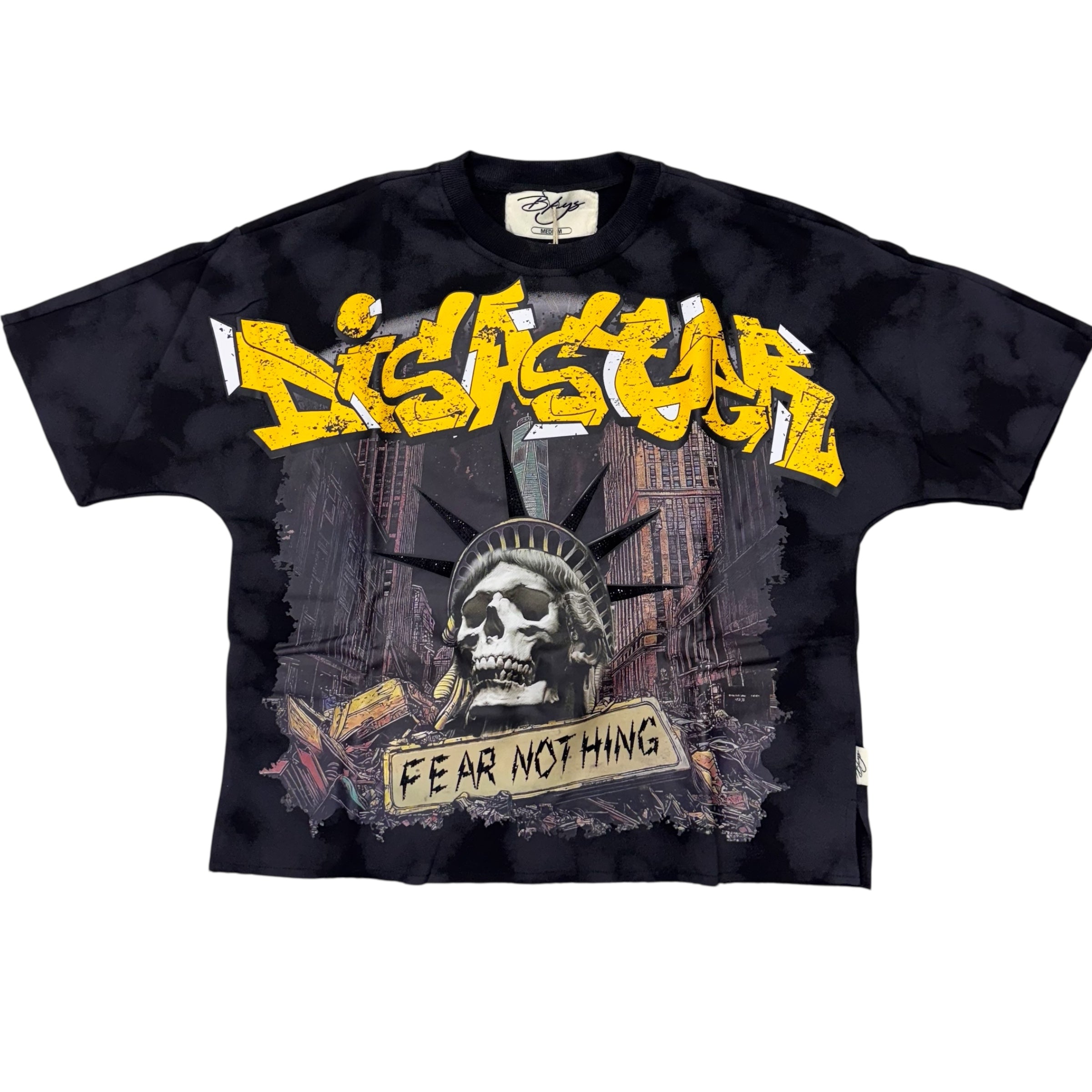 【SATIIIZ】Ber New York Washed T-Shirt Vintage Apparel | Graphic T-Shirts Celebrating Western