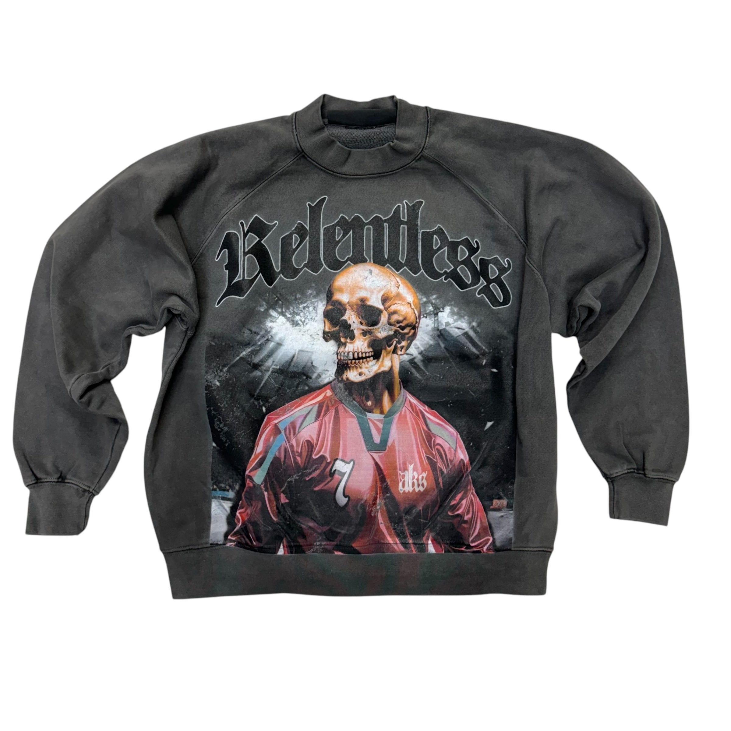 Aks Rentless Crop Crew Sweatshirt Charcoal Black