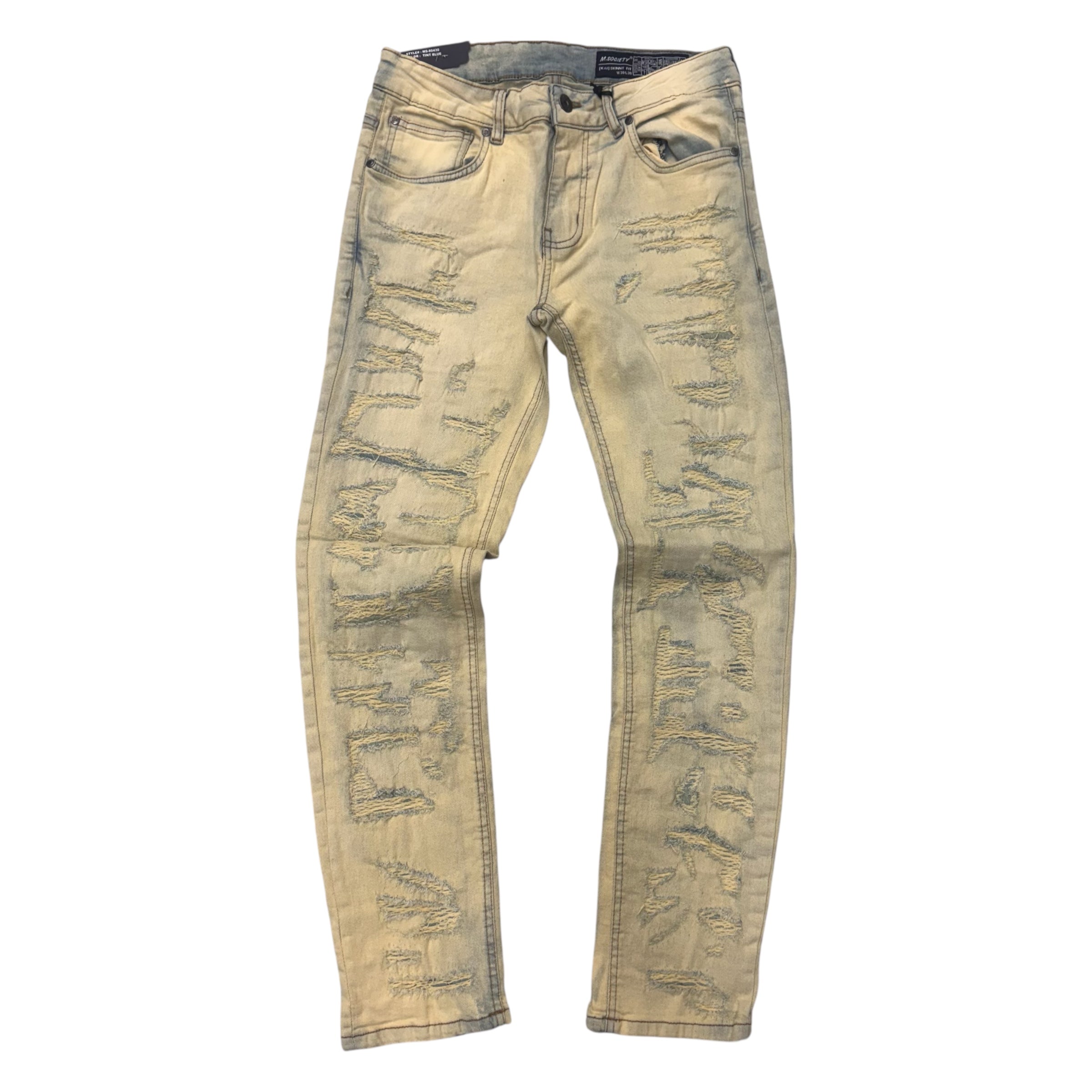 Mischief Skinny Rip and Repair Denim Tint Blue 80430