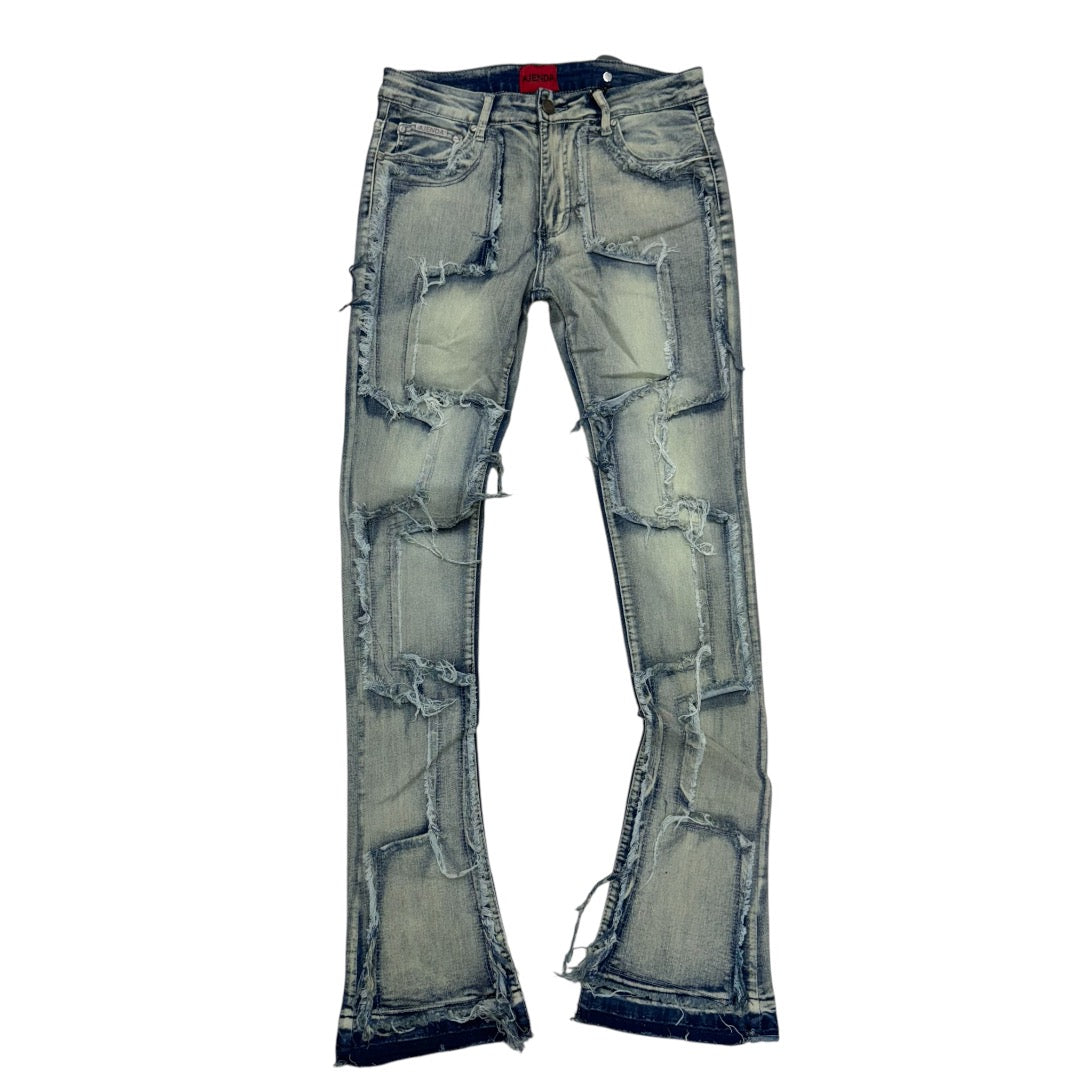 Agenda Stacked Distress Panel Denim L.Wash 3035