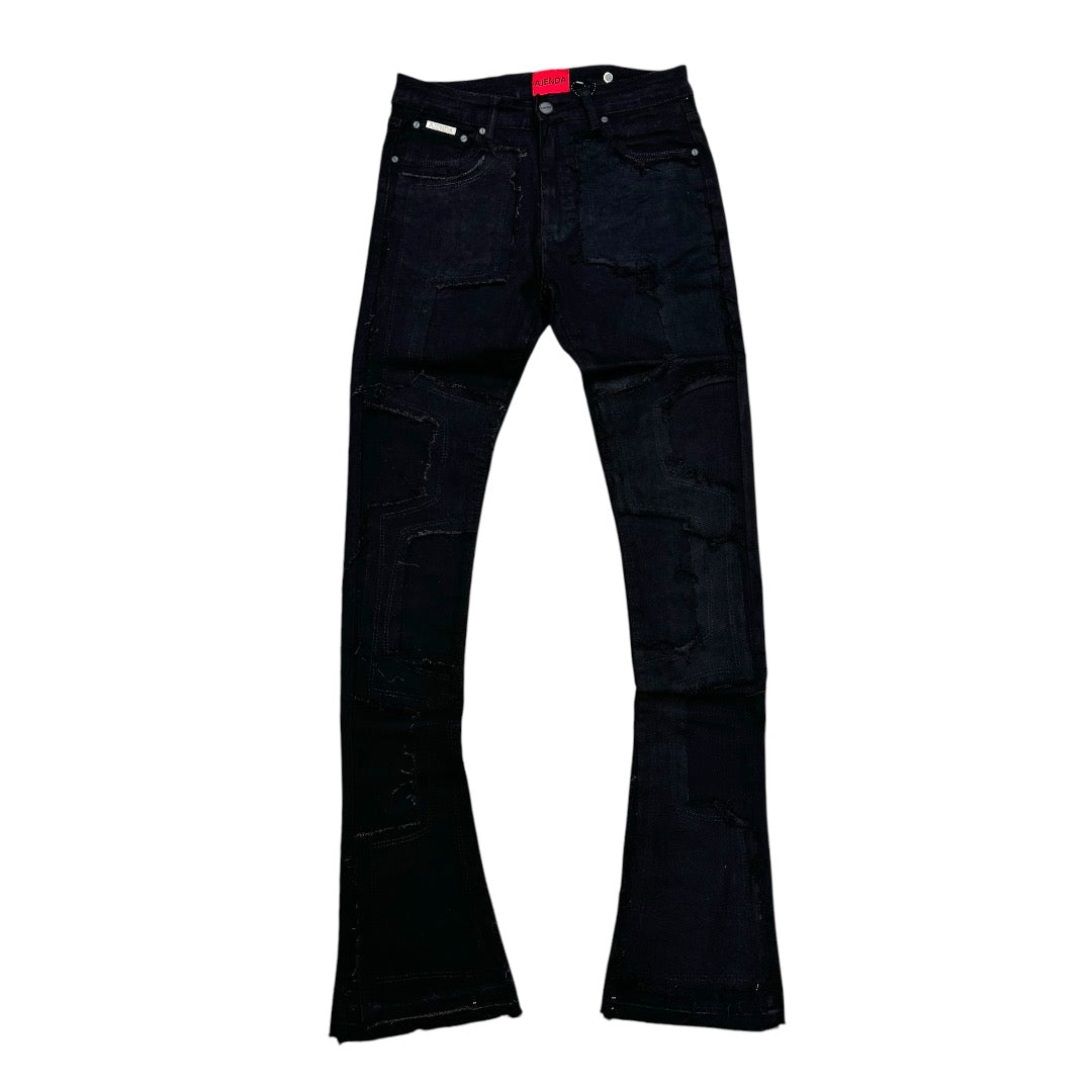 Agenda Stacked Distress Panel Denim Black 3035