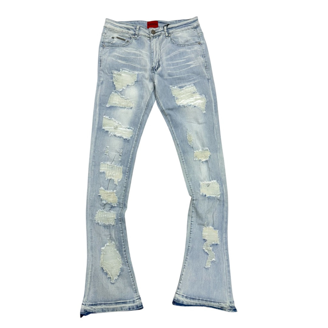 Agenda Stacked Rips Denim L.wash 3038