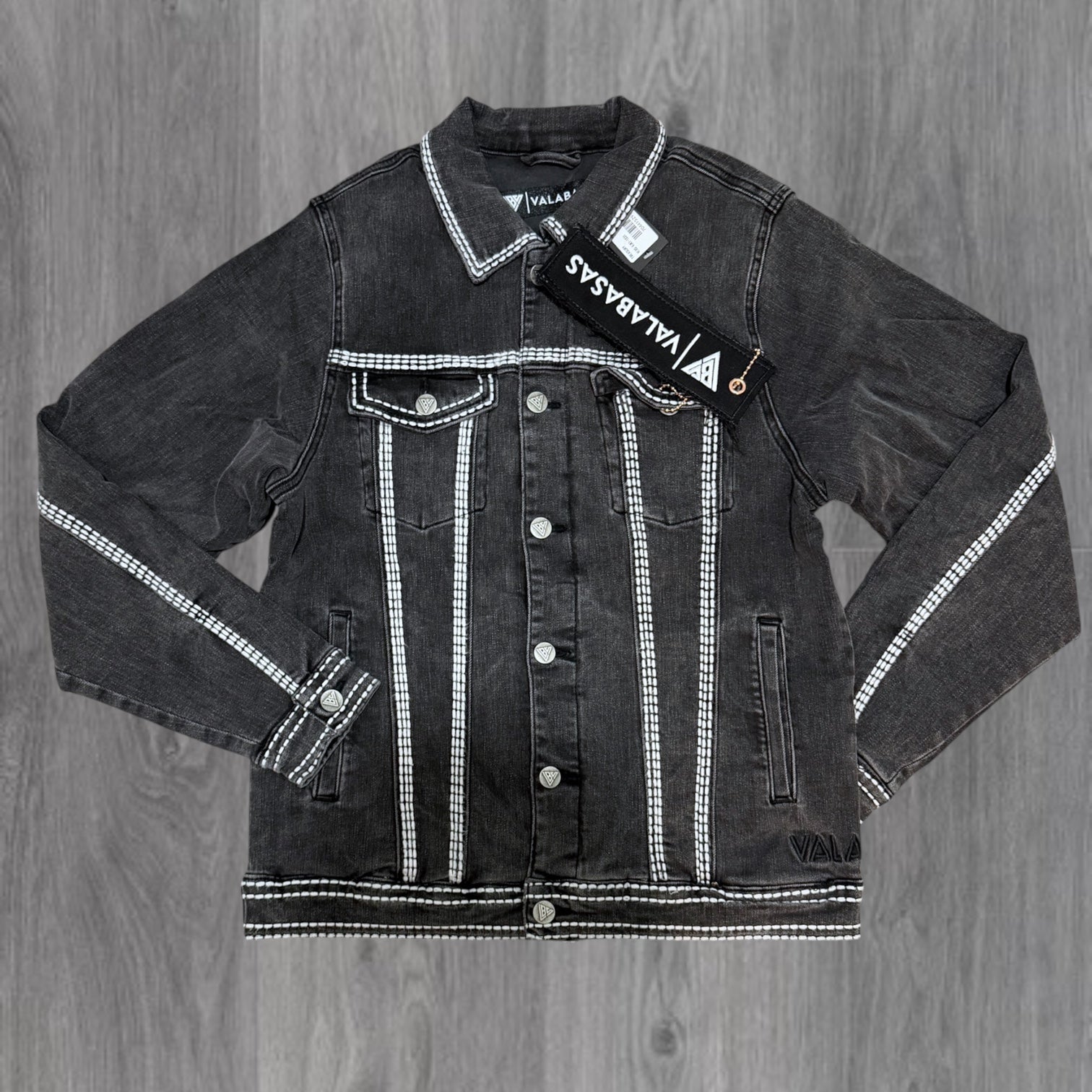 Valabasas - Treasury Cody Double stitched Denim Jacket - Grey Washed - 1031