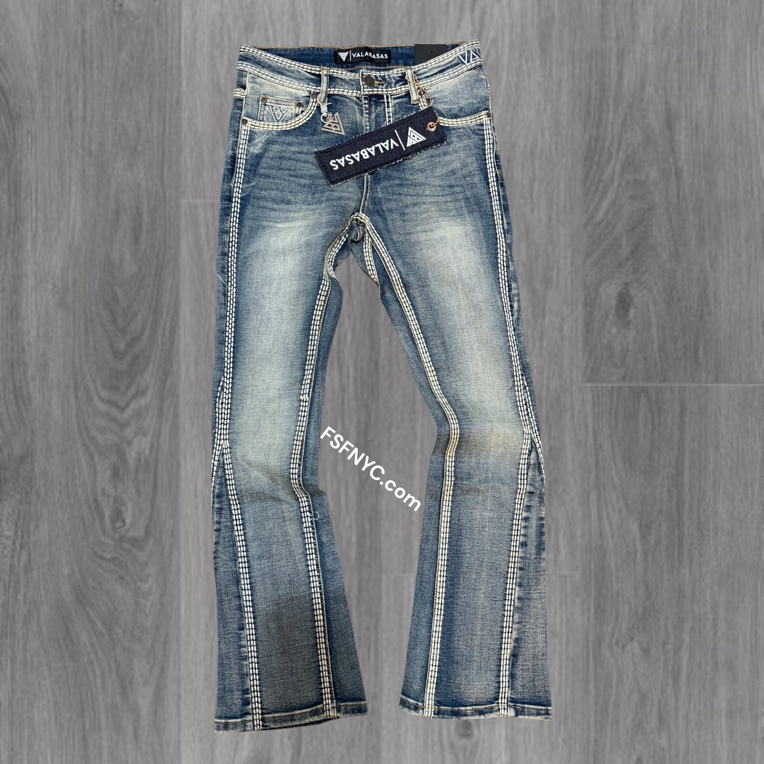 Valabasas - Cody Stacked Double stitched Denim - Blue - 1035