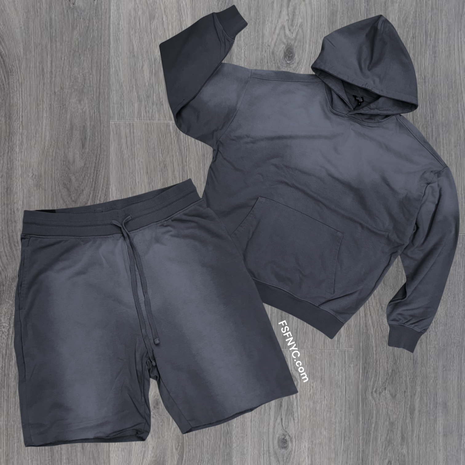 Rebel - Hoodie Short Set - Dark Grey