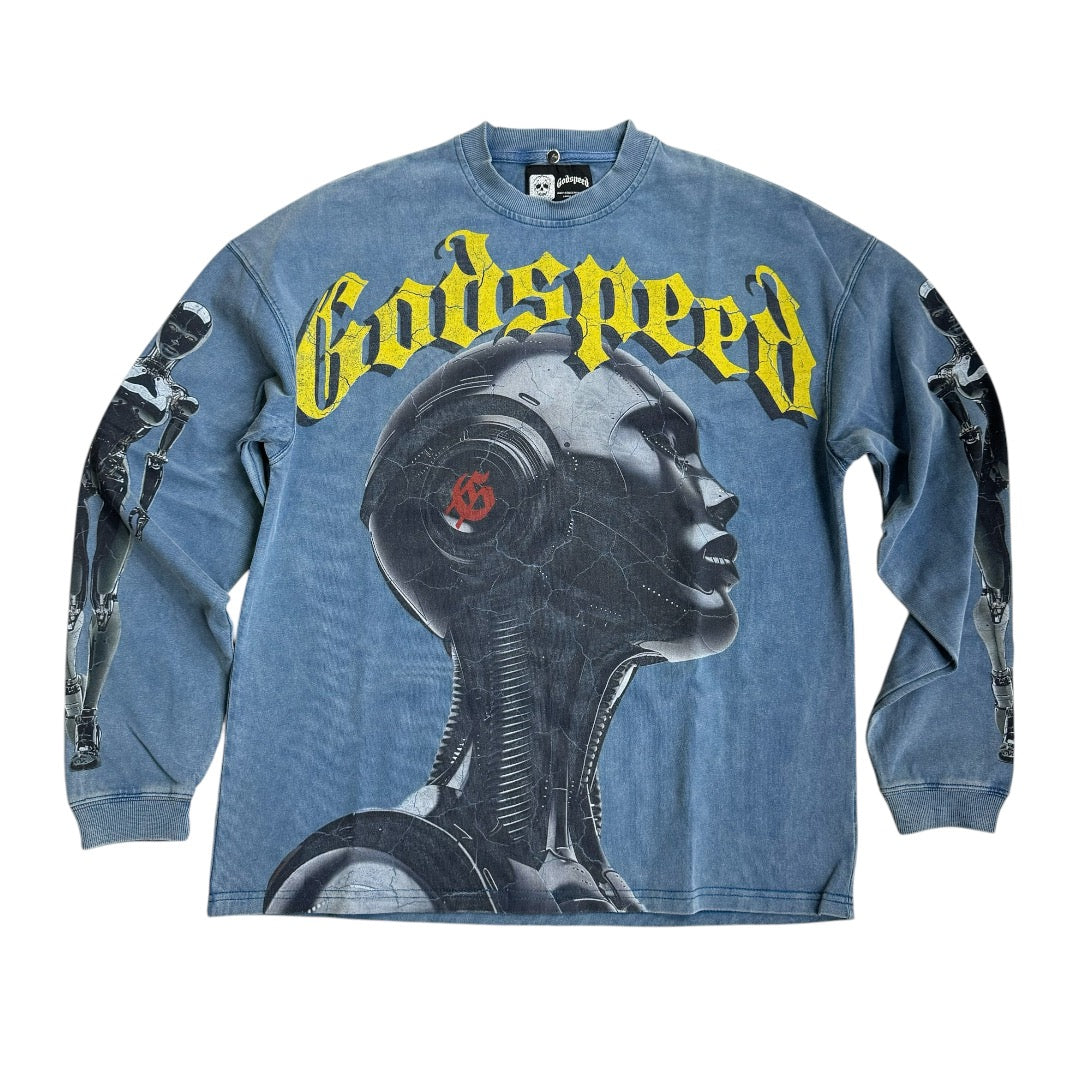 Godspeed Robo Long sleeve Tee Blue