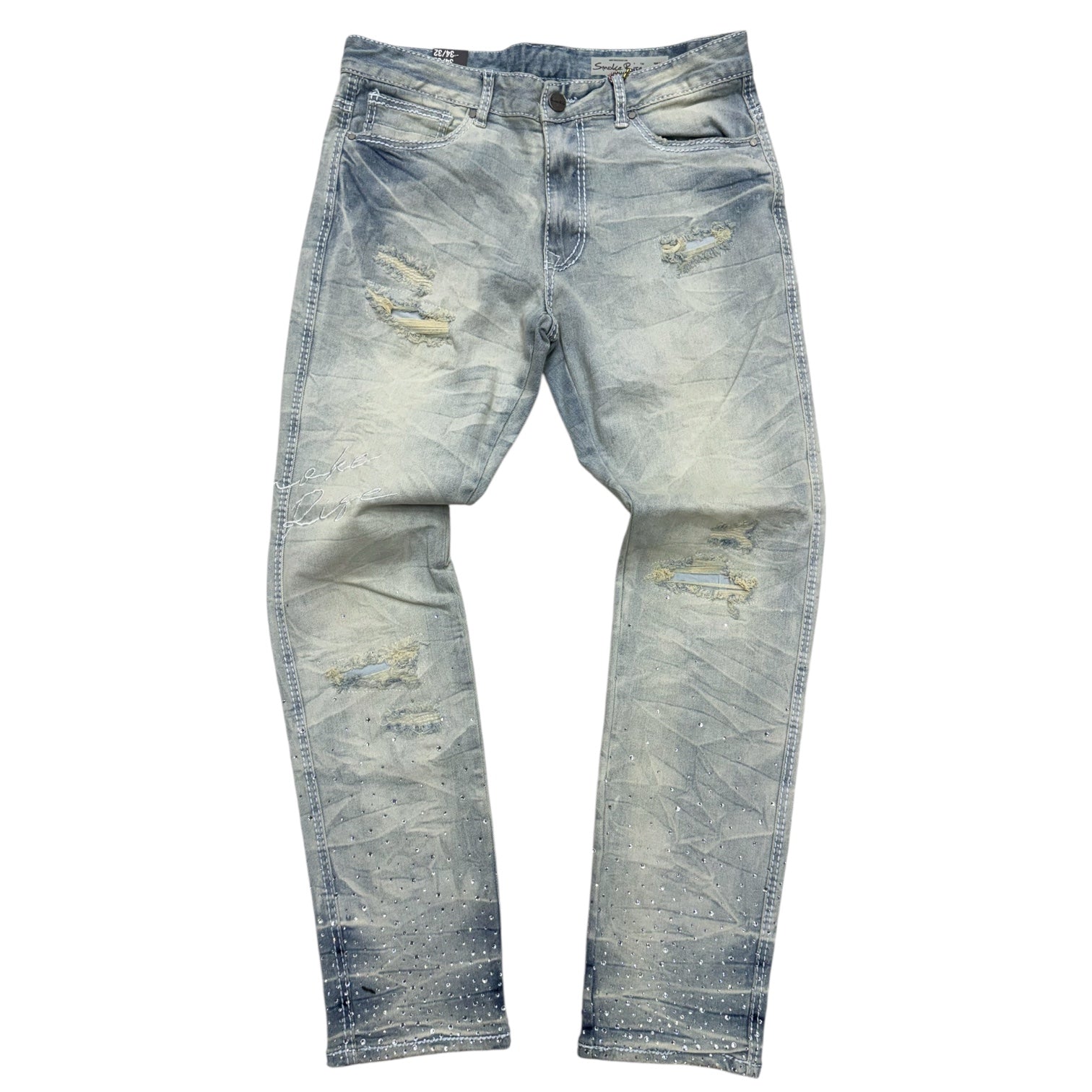 Rise -  Bottom Rhinestone Denim - Brant Blue  -S445