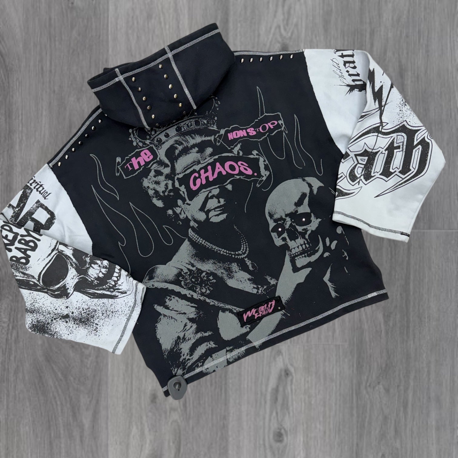 Wrath - Rockstar Crop Hoodie - Black - 161