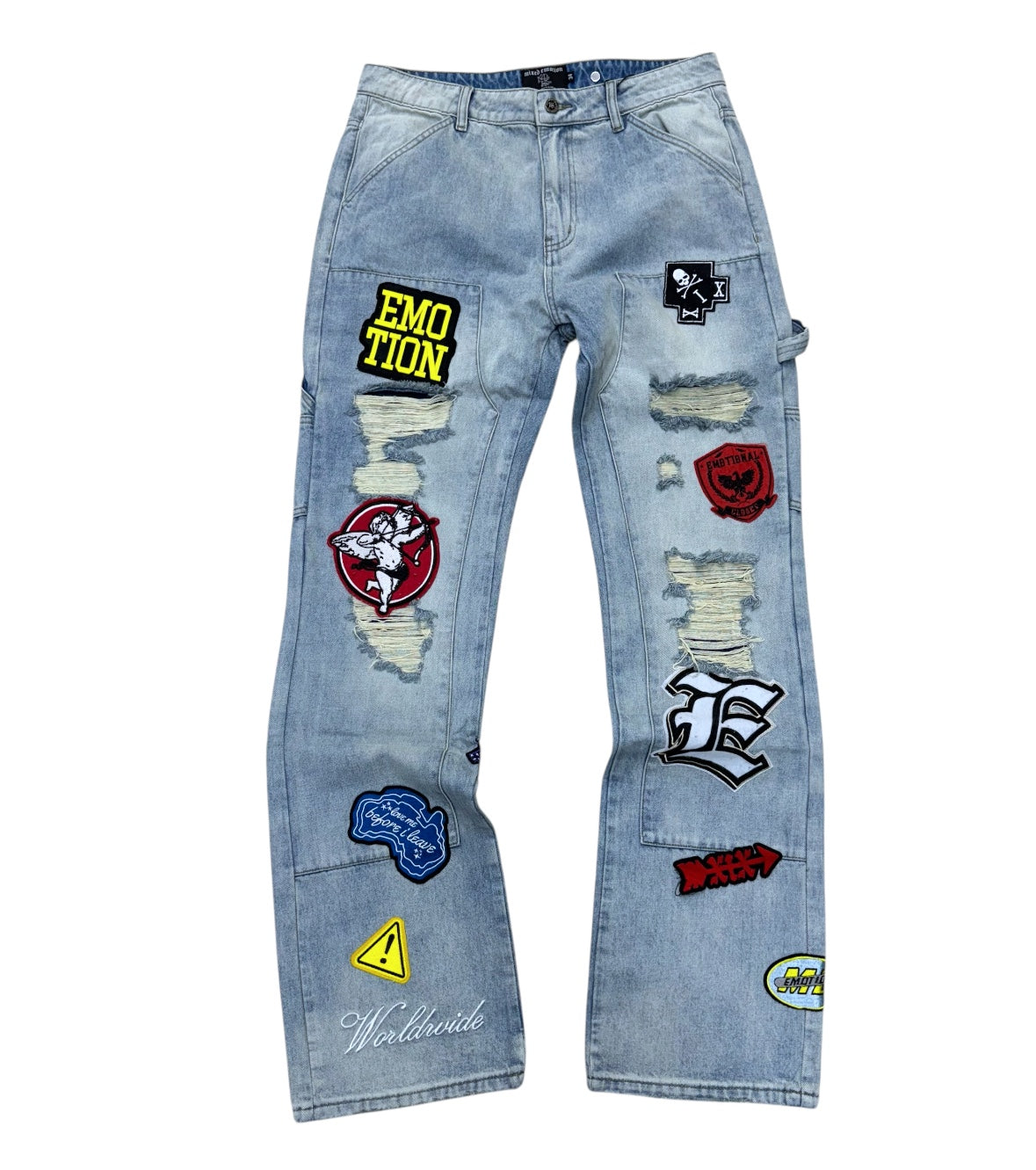 Mixed Emotions - Loose flare patches Denim - Blue