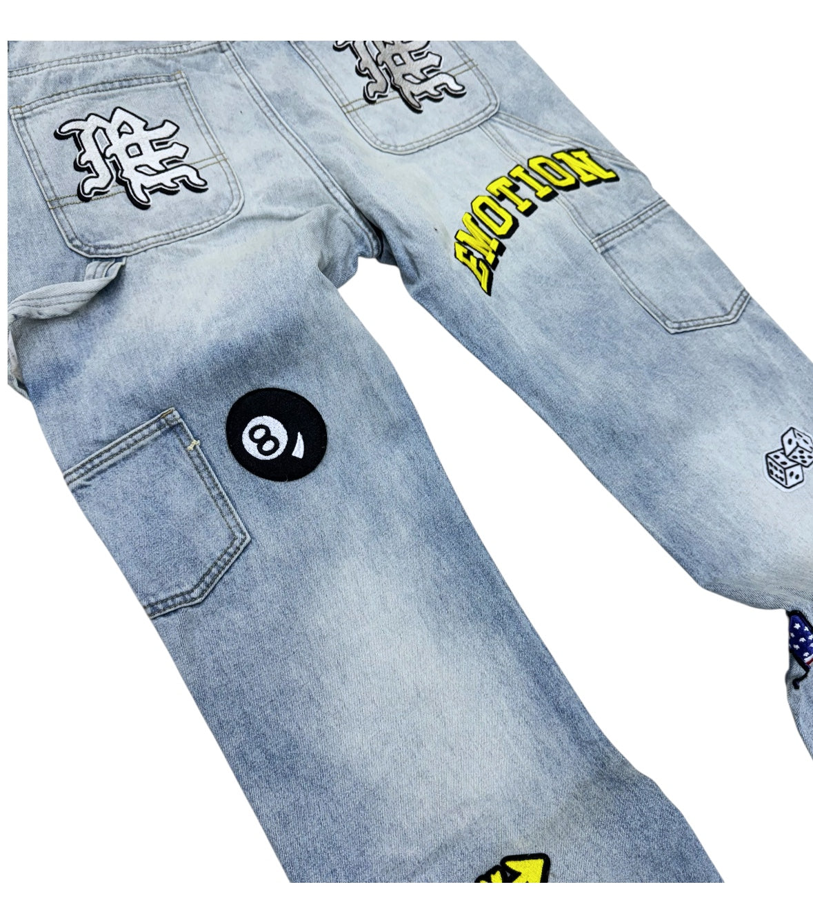 Mixed Emotions - Loose flare patches Denim - Blue