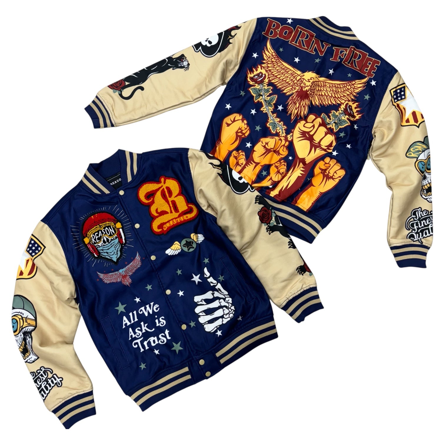 Reason - Born Free Light Weight Suede Jacket - Navy
