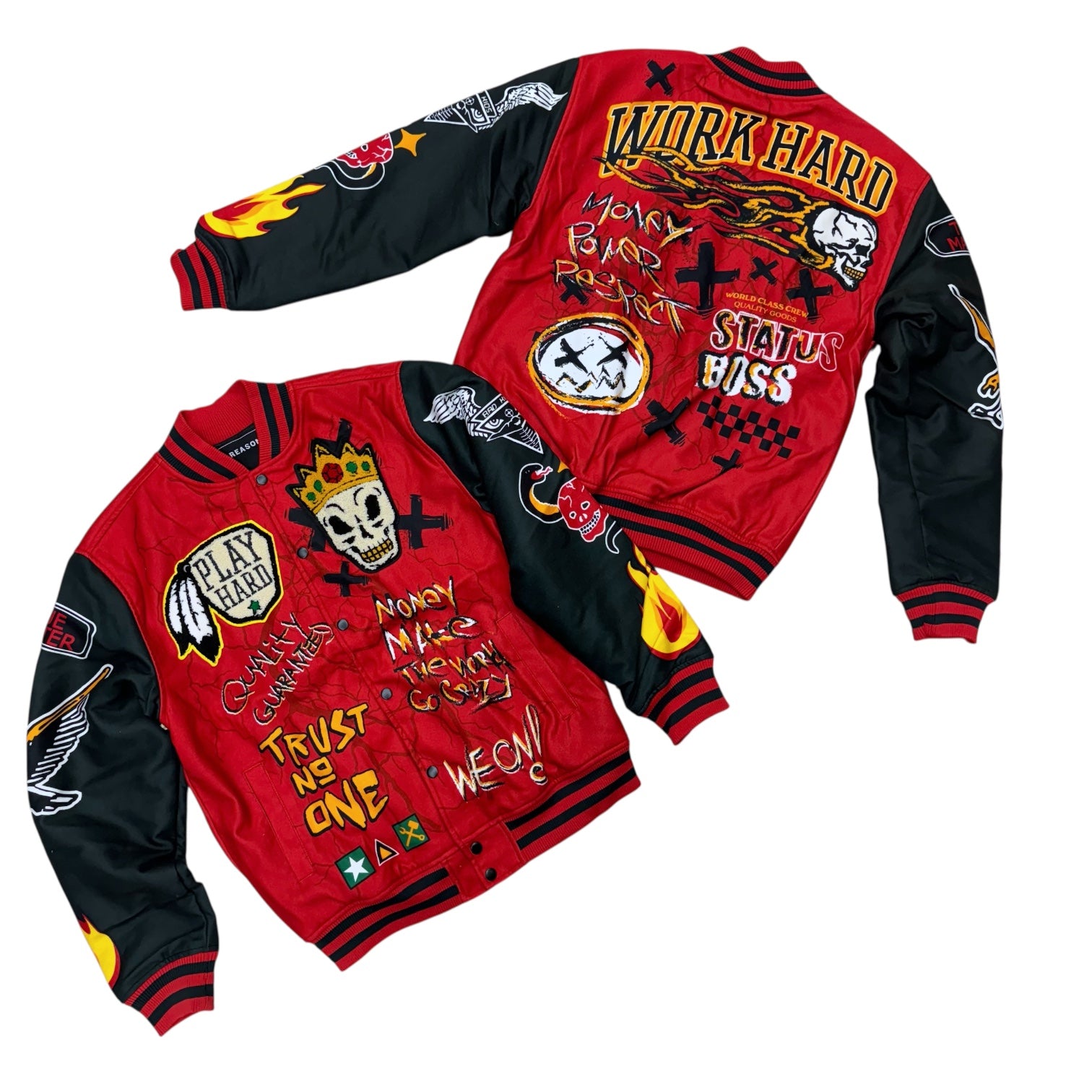 Reason - Work Hard Light Weight Suede Jacket - Red