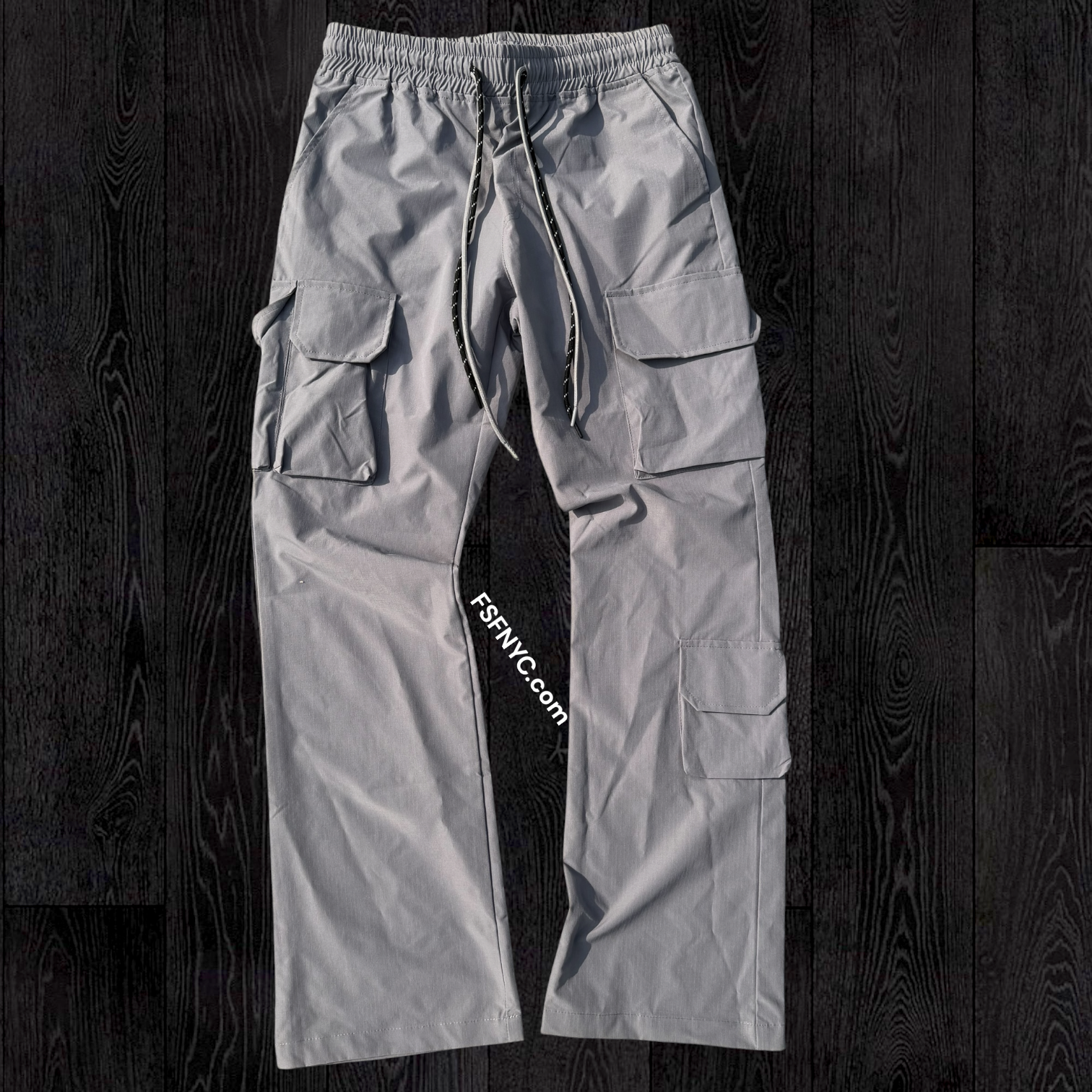 Baruda - Flare Nylon Cargo Pants - Grey - 404FS