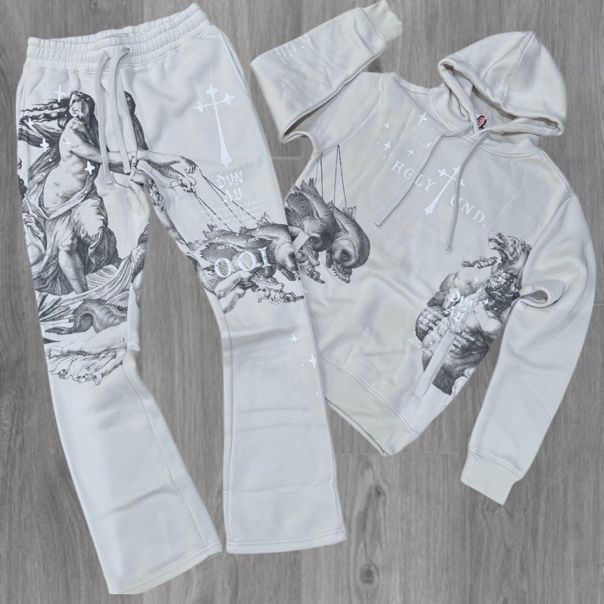 UNDRTD - Stacked Divine Aura Sweat Suit - Cloud Grey - 5603 5203