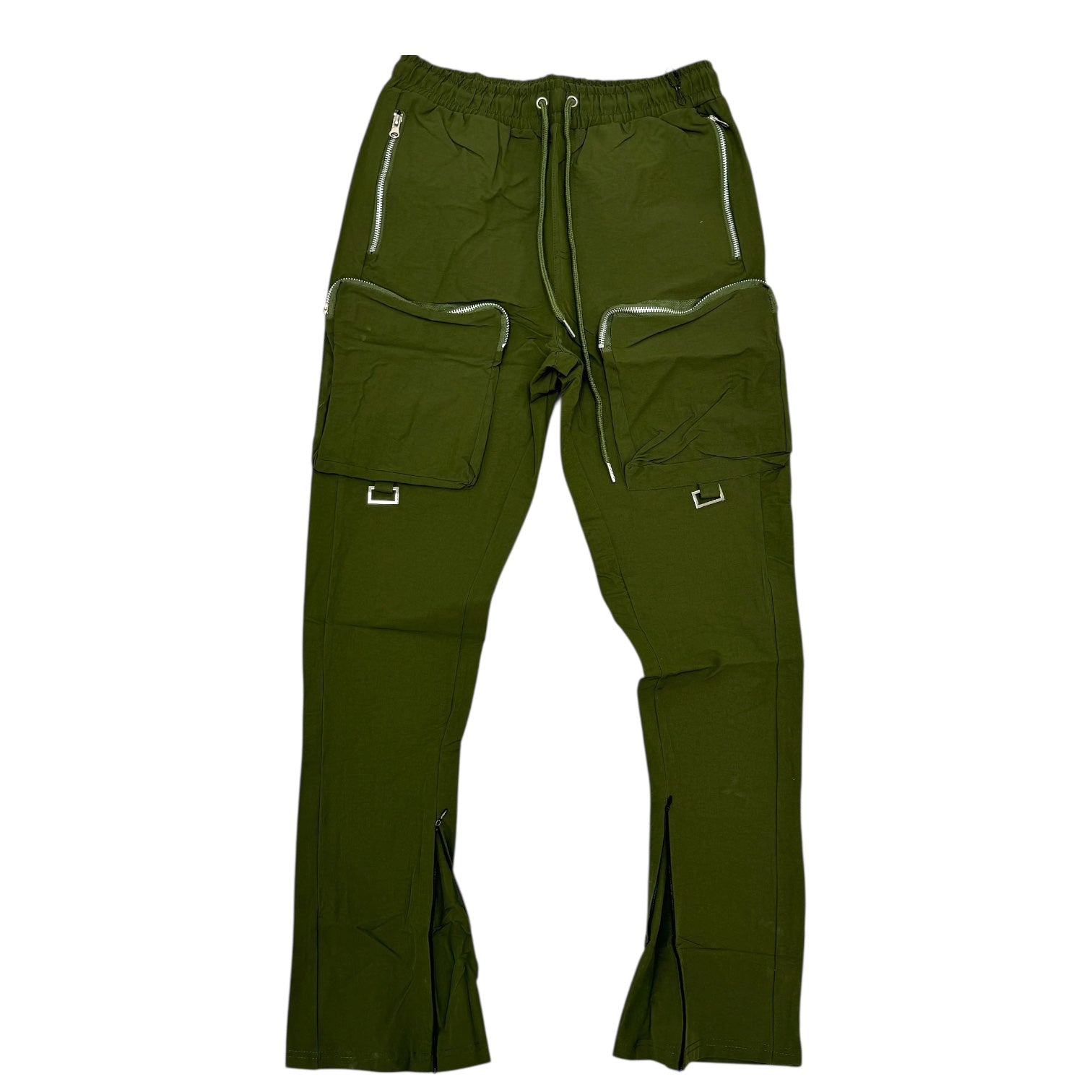 Motive - Stacked Nylon Pants - Olive- MT265
