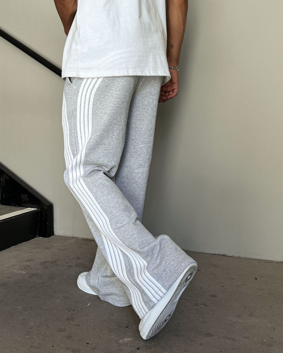 EPTM Stacked Stripes Curve Sweat Pants Grey White
