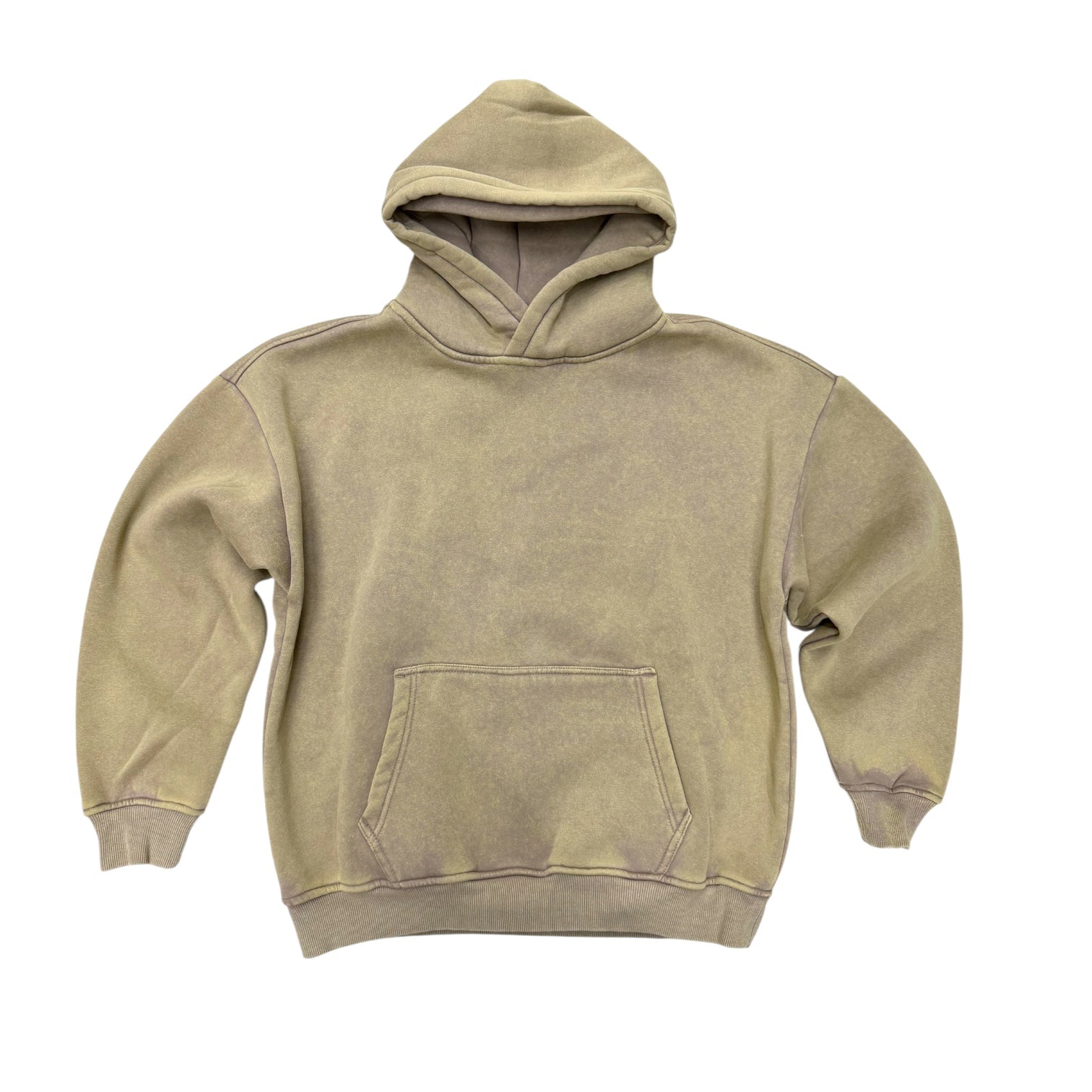 Rebel - Acid Wash Plain Hoodie - Taup 380